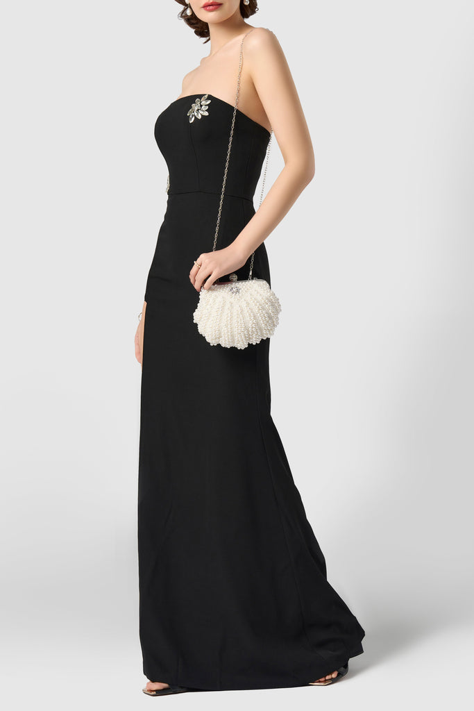 Shell Shaped Pearl Beaded Clutch - Babeyond UK