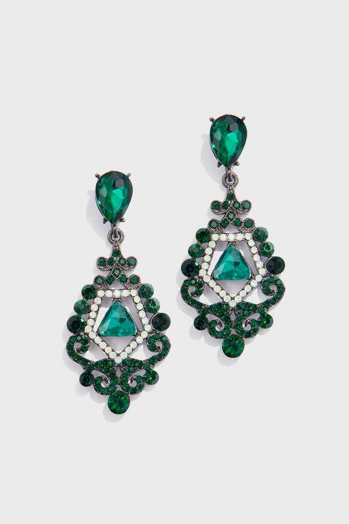 Vintage Baroque Diamond Cutout Earrings - Babeyond UK