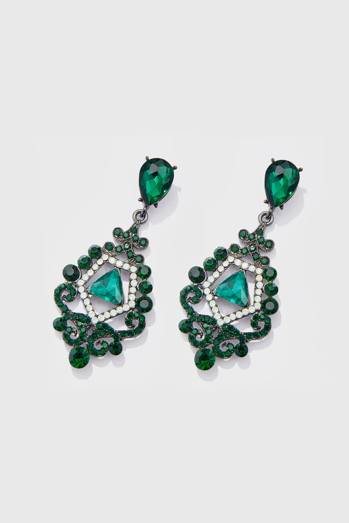 Vintage Baroque Diamond Cutout Earrings - Babeyond UK