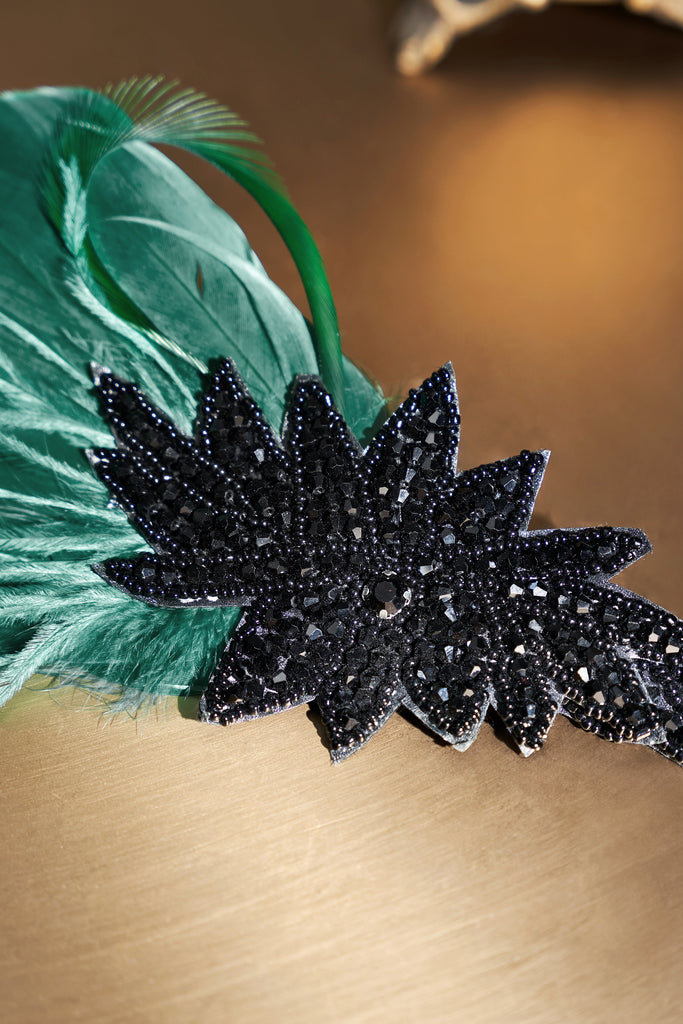 Sparkle Crystal Leaf Feather Headband - Babeyond UK