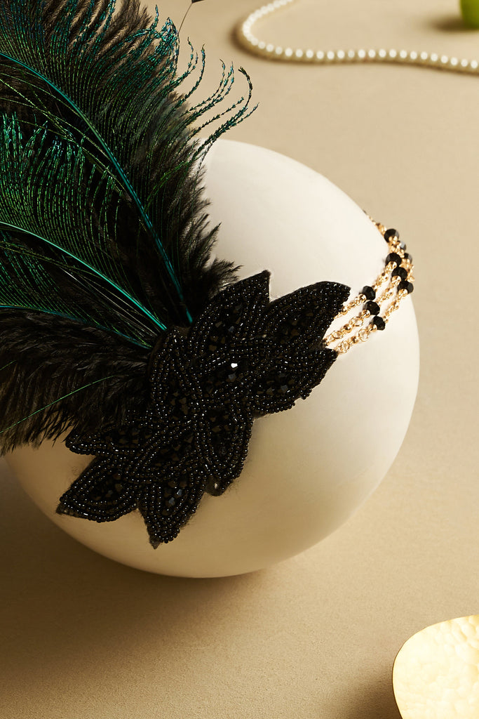 Gorgeous Beaded Feather Hairband - Babeyond UK