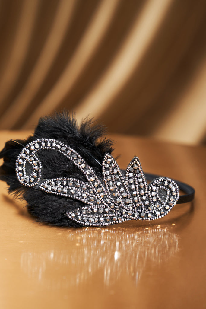 Embroidered Leaf Feather Headband - Babeyond UK