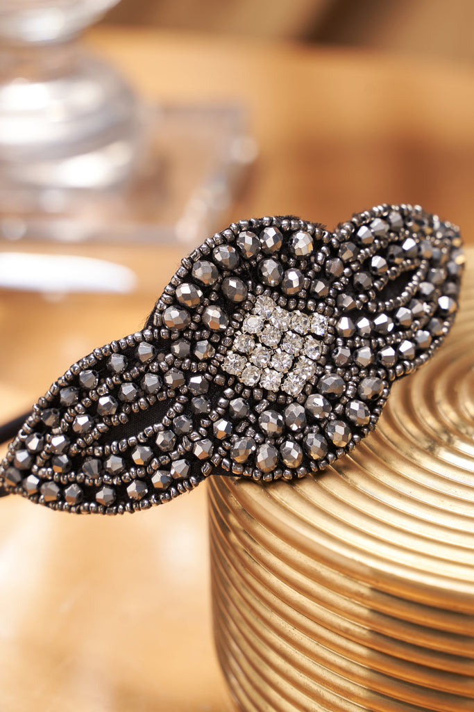 Embellished Rhinestone Beaded Headband - Babeyond UK