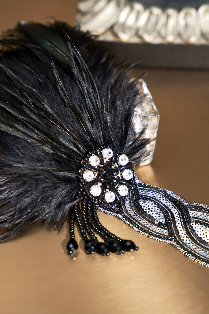 Ostrich Feather Sequin Headband - Babeyond UK