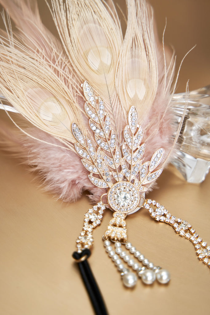 Rhinestone Leaf Feather Headpiece - Babeyond UK