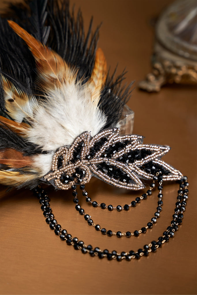 Carnival Beaded Feather Headdress - Babeyond UK