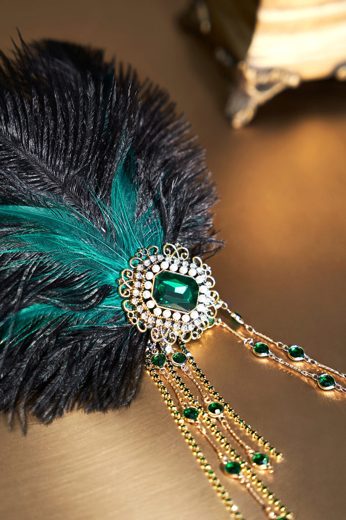 Beads Studded Tinted Feather Headband - Babeyond UK