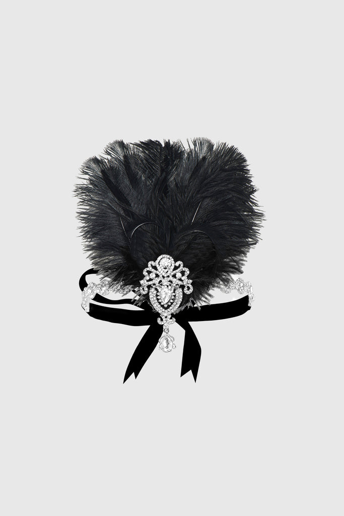 Retro Ostrich Feather Headband - Babeyond UK