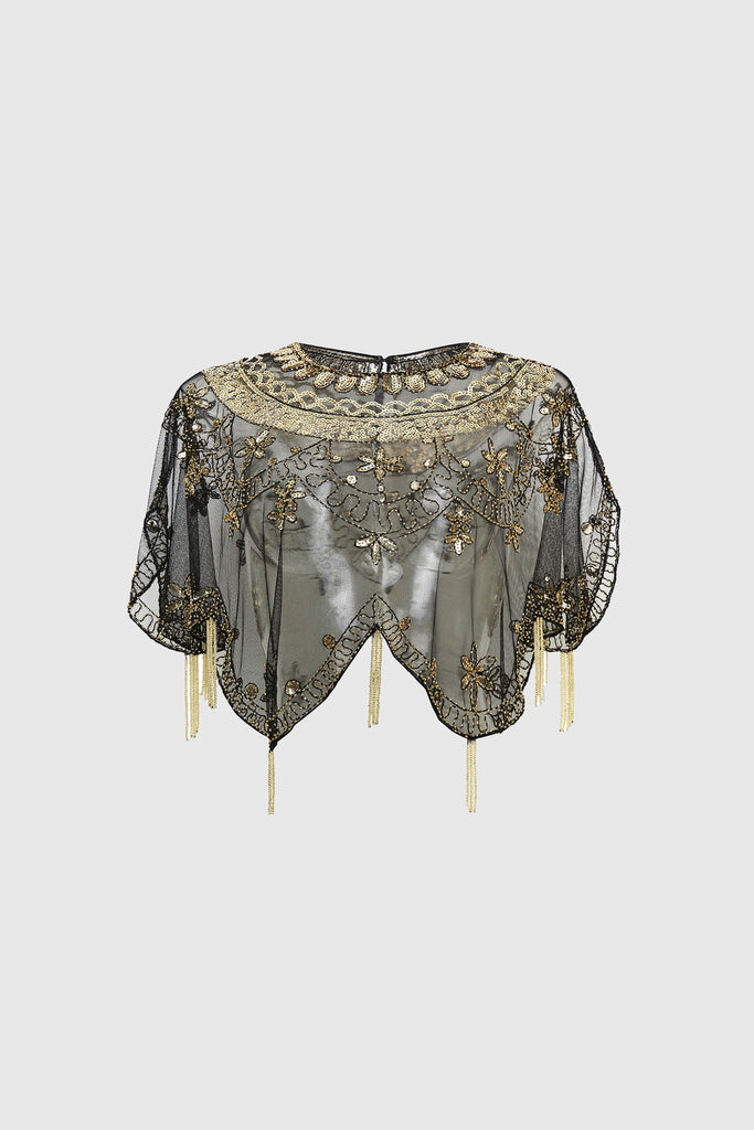 1920s Sequin Beaded Evening Shawl - Babeyond UK