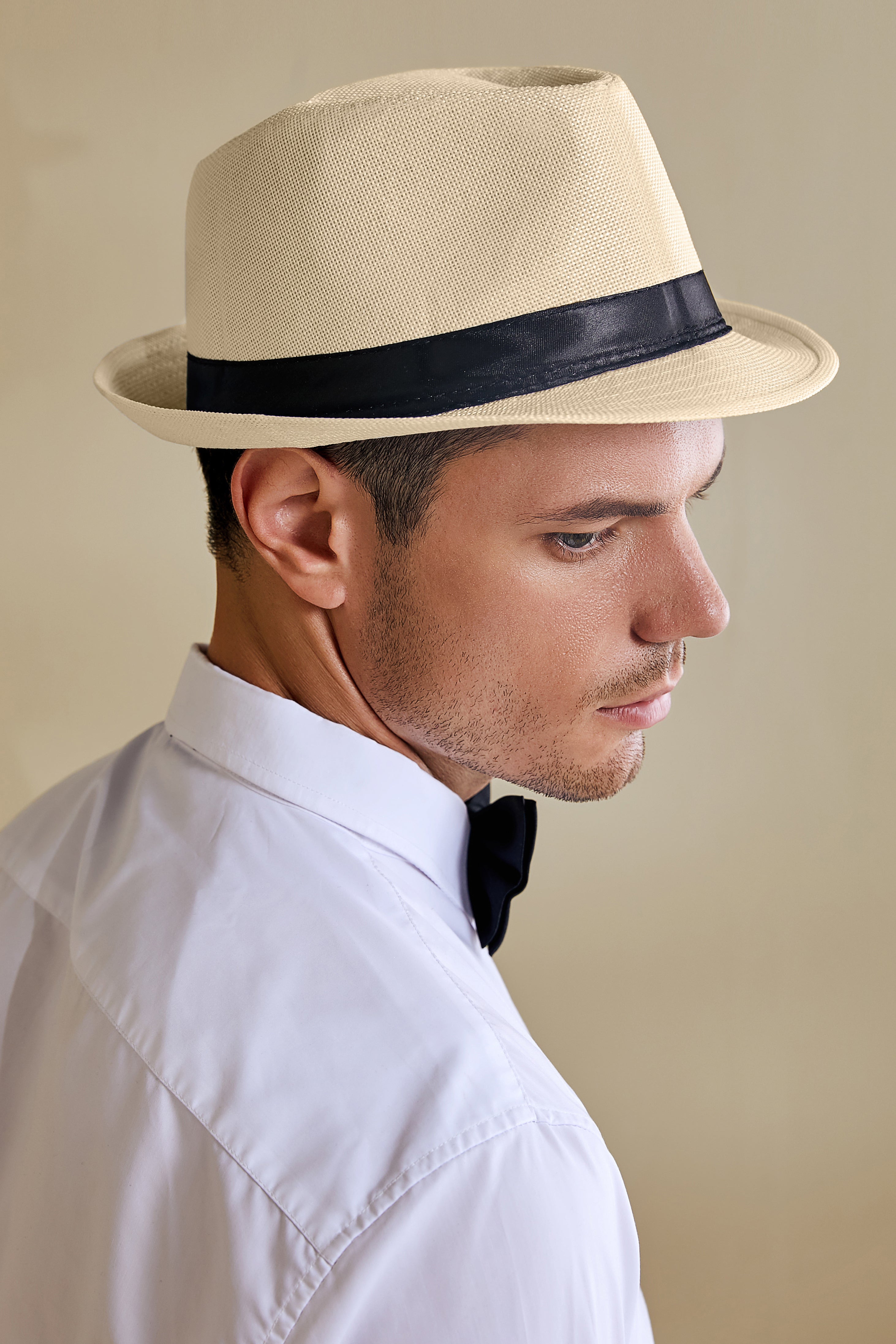 BABEYOND 1920s Panama Fedora Hat Cap for Men Gatsby Hat for Men 1920s Mens  Gatsby Costume Accessories