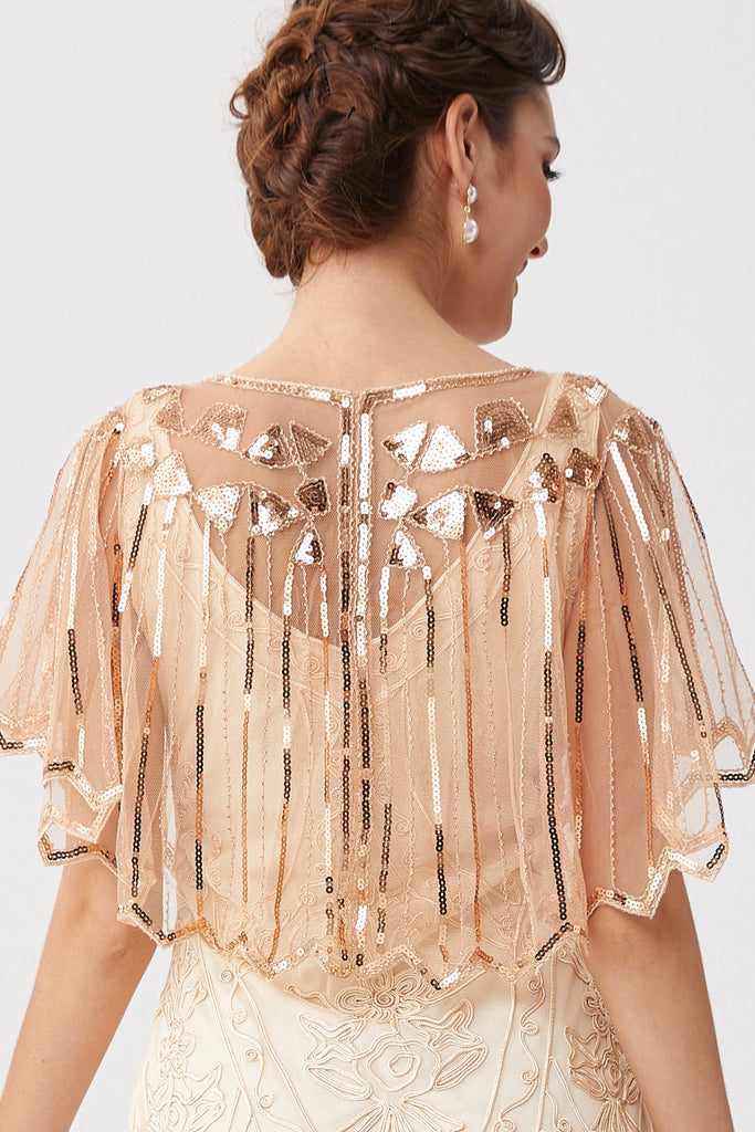 1920s Sequin Flapper Evening Shawl - Babeyond UK